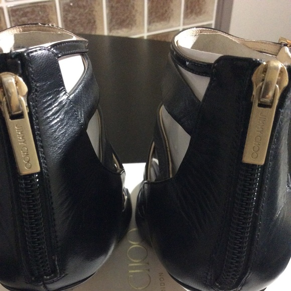 Jimmy Choo black leather high heeled sandals - Picture 5 of 5